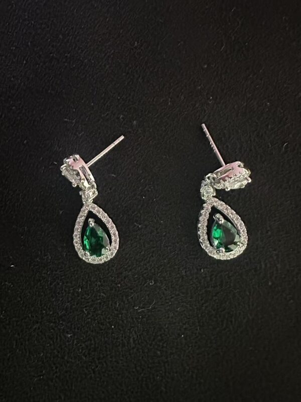 Emerald Elegance Drop Earrings - S925 Sterling Silver & Lab-Created Emerald Jewelry